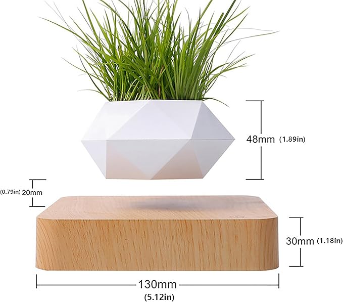 Magnetic Levitating Floating Pot, Suspension Flower Pot Planter for Unique Home Décor, Indoor Air Bonsai Planter with Magnetic Rotation Feature