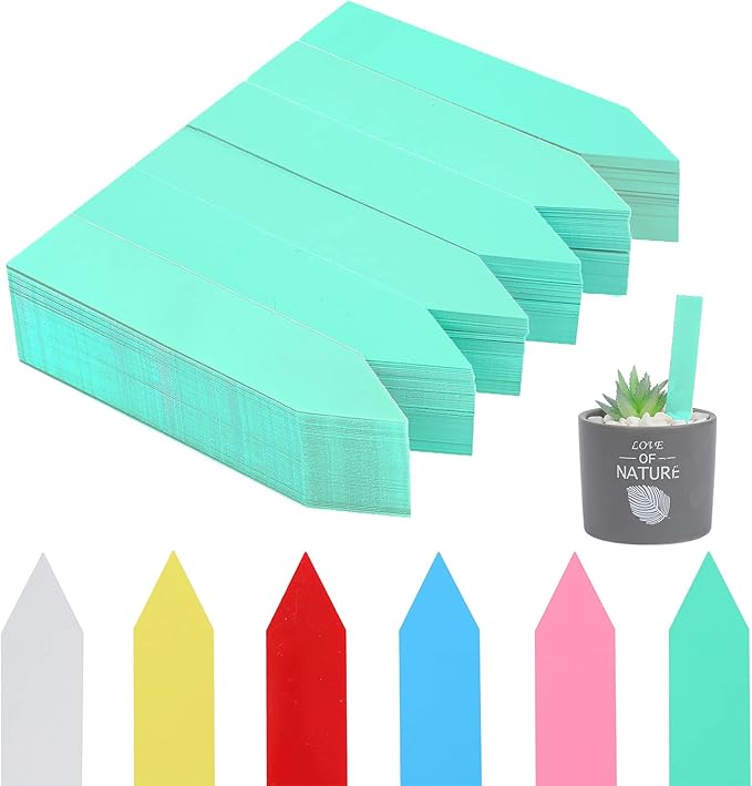 600 Pcs 4" Plant Labels Plastic Waterproof Plant Tags Seed Pot Marker Nursery Garden Seed Stake Tags Plant Classification Sorting Sign Flower Mark (Green)