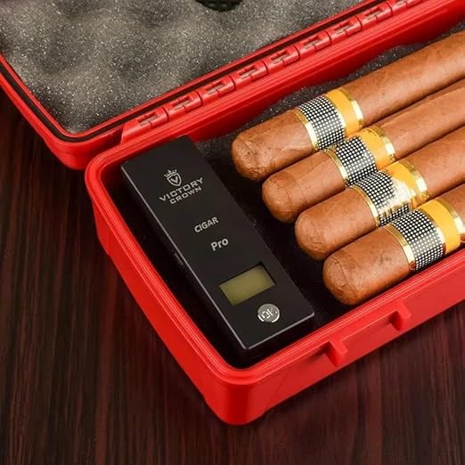 Digital Cigar Humidity Meter Portable Electric Moisture Guage Tester Reader Humidor Hygrometer Needle LCD Display Smoking Tobacco Accessories Gifts (Gray)