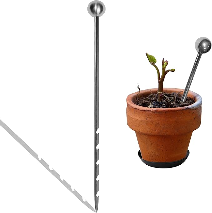 14" Soil Probe for House Plants Stainless Steel Garden Soil Sample Probe No Batteries Required Moisture Meter Soil Probe Rod for Plant Garden Farm Soil Sampling
