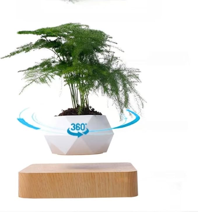 Magnetic Levitation Planter, Floating Plant Pot, Levitating Plant Pot, Smart Plant Pot, 360-degree Rotating Planter; Hovering Plant Pot; Modern Home Decor; Office Desk Planter; Interactive Plant Pot