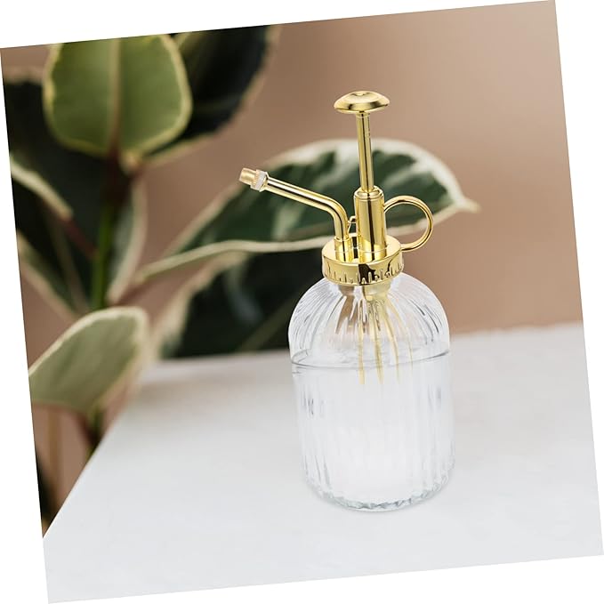 KESYOO Vintage Glass Plant Mister Spray Bottle Elegant Watering Can for Indoor Plants Succulents Flowers Retro Design with Transparent Finish Head