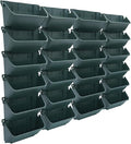Bacocoo Vertical Garden Planter - 24 Pack, 13 inch Wall Mounted Planter for Patio Outdoor Decor, Home Green Plastic Pot Balcony Plant Vegetable Fruit Herb Hanging Pocket Holder Flowerpot. (Army Green)