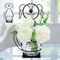 Desktop Glass Planter Vase Holder, Metal Dog Plant Terrarium Stand for Plants Creative Decorations for Home Patio Lawn Garden …