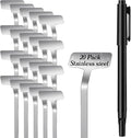 20 Pack Metal Plant Tags, Stainless Steel Waterproof Garden Plant Labels Tall Stake Tags, Height 12.6'', Label Area 2.5'' *1.3'' Reusable Nursery Tags for Outdoor Vegetables Flower Seed(with Pen)