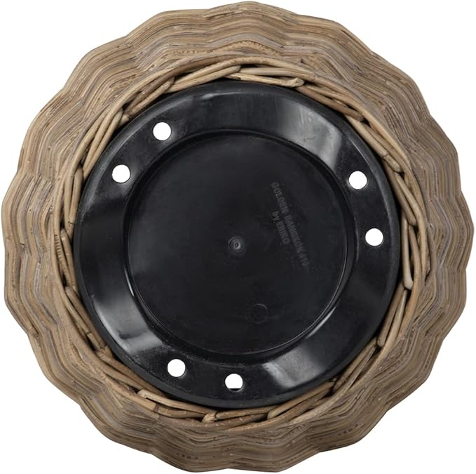 Rattan Kobo Indoor Outdoor Planter Basket with Plastic Pot Small 25-Gallon Soil Capacity
