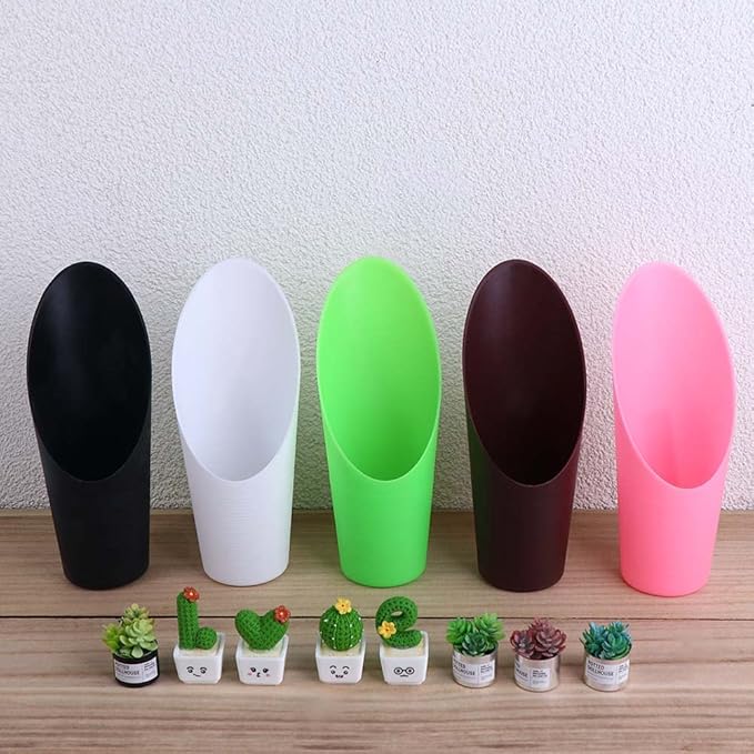 6PCS Garden Tool Gadget Bonsai Soil Scoops, 6.3in Long Plastic Garden Shovels, Colorful Small Soil Scoops, Plastic Spade Shovel Cup Succulent DIY Plant Helper