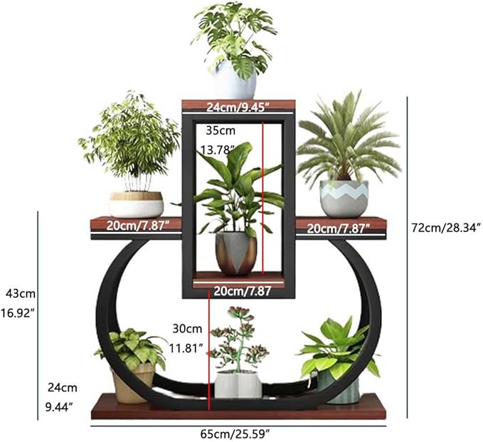 4 Tier Plant Stand Indoor, Multi Layered Iron Flower Pot Racks For Plants Multiple, Large Metal Tall Curved Oval Plant Shelf, Multiple Organizer For Garden Patio Lawn Balcony Office
