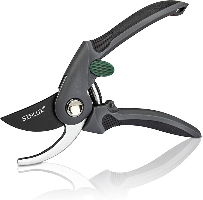 SZHLUX Pruning Shears, Premium SK5 Carbon Steel Blades Hand Pruner for Garden, Sharp Precision Pruning Scissors, 5/8’’ Plant Clippers， Tree Trimmers