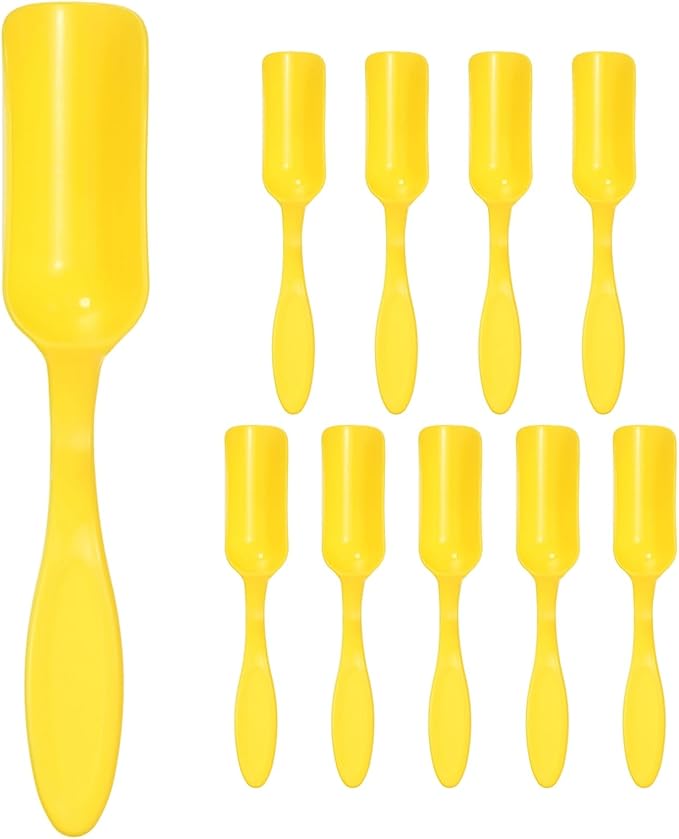 M METERXITY 10-Pack Mini Gardening Shovel Spoons, Plastic Garden Soil Scoops for Cultivation Digging Transplanting/Flower Planting/Plant Succulent, Colorful Small Gardening Tools [Yellow]