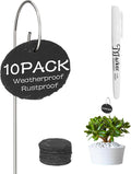 10-Pack Marble Oval Garden Markers,Weatherproof Metal Plant Labels Large Planting Seedling Stake Signs, for Seedlings Herbs Vegetable Greenhouse Gifts with White Marker Pen Labels