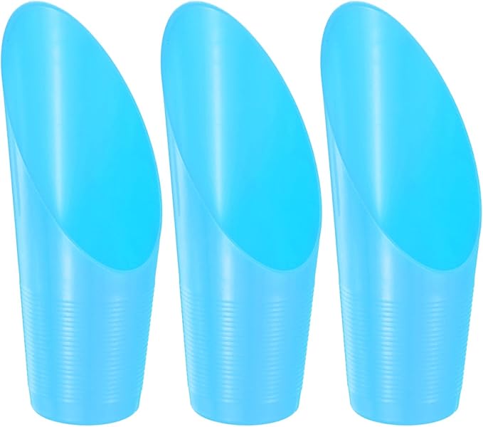 M METERXITY 3-Pack Bonsai Soil Scoops, Plastic Garden Soil Scoops Bucket Shovel Potting Scoopers for Transplanting/Flower Planting/Plant Succulent, Colorful Small Gardening Tools [Blue]