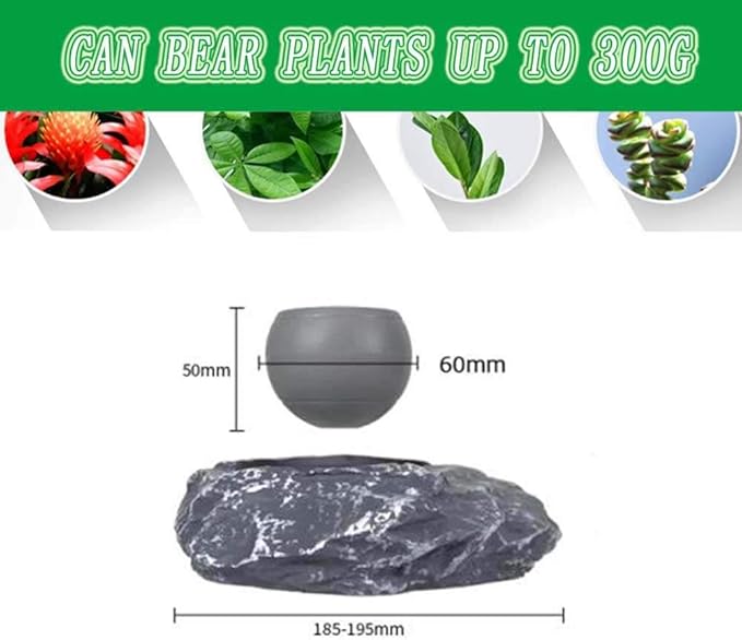 Floating Flower Pot - Magnetic Suspension Levitating Air Flower Pots - Creative Design Levitation Bonsai - Home Office Decorations - Fun Gift