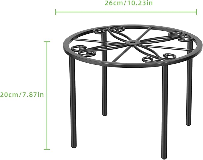 bussdis Plant Stand 1 PCS-10.2 IN Flower Pot Stand Plant Rack for Indoor and Outdoor Courtyard Gardens Black