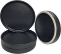 Yukfona Plant Saucer Pot Tray Planter Saucers 4 in, 5 6 7 8 9 10 11 12 Inch Black 4 Pack for Indoors Outdoor, Durable Sturdy Ceramic Flower Drainage Tray for Glazed Pots Base ((4.5"/4.1"-Black)