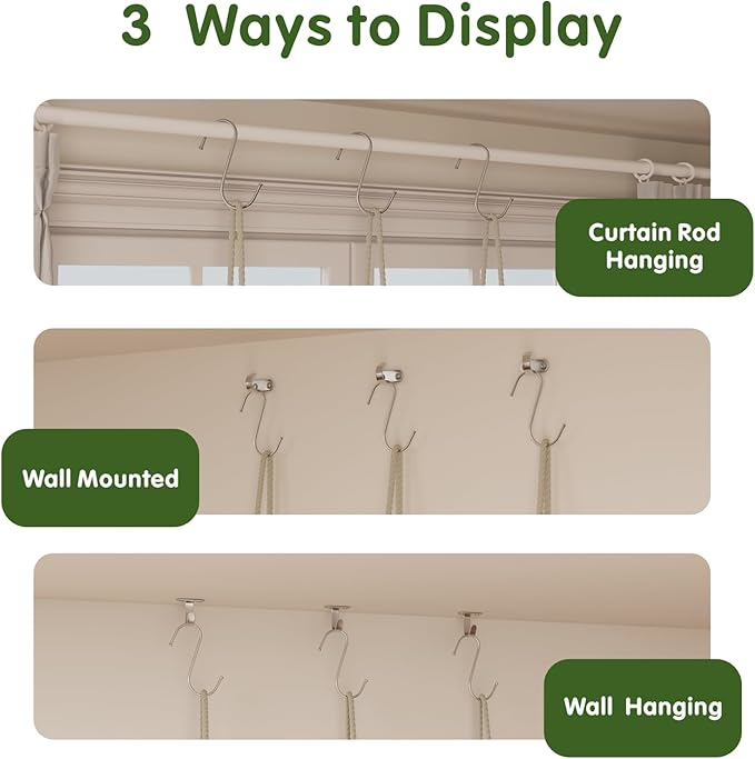Window Plant Shelves, 8 Tier Window Sill Shelf for Plants, Macrame Hanging Plant Stand Indoor, Plant Hanger Floating Shelves, Window Plants Holder Boho Decor Living Room Bedroom Wall Decor