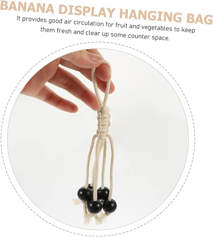 Cabilock Banana Hanging Rack Fresh Keeping Banana Stands Cotton Rope Holder Macrame Rope Storage