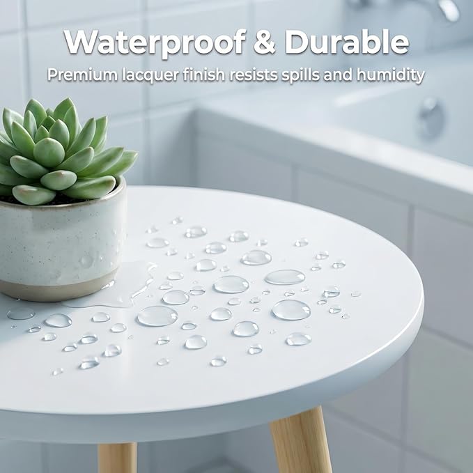Modern Wood Plant Stand Indoor - Tall Plant Table for Flower Pot - Small Round Side End Table & Wooden Stool - Heavy Duty Large Planter Holder for Living Room Bedroom & Bathroom