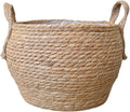 YZZY Woven Seagrass Basket for Storage Plant Pot Basket, Rattan Planter Indoor Baskets, Home Decor Plant Container (A, L-11.4 Inches)