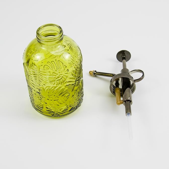 Glass Plant Mister Water Spray Bottle Small Watering Can for Indoor Plants Vintage Style Houseplant Gardening Tools for Succulent Flower (Yellow Green)