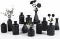 TBWIND 12pcs Glass Black Bud Vases Set, Small Vases for Flowers, Bud Vase for Centerpieces in Bulk, Mini Vintage Vase for Rustic Wedding Decorations, Office and Home Table Flower Décor