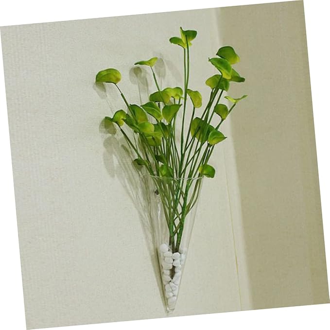 Operitacx Wall Hanging Glass Flower Pots Vase Fish Tank Decorations Plants Crystals Decor Plant Hangers Indoor Wall Propagation Station Air Circular Cone Glass Plant Flower Pot