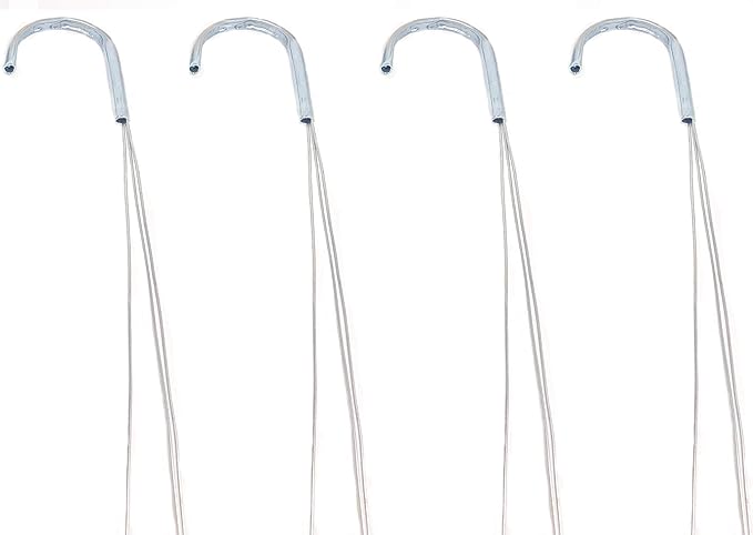 4 Pack 21" 3 Strong Wire Steel Hook Hanger, Gardening Indoor Outdoor Patio Hanging Basket Use (4Pack 21" - 3 Wire)
