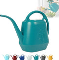 Watering Can 1 Gallon with Comfortable Handle, Flower Patterns Watering Can Indoor Plants, Plastic Long Spout Watering Can for House Plants Succulent Bonsai Garden Flower Outdoor (Green)