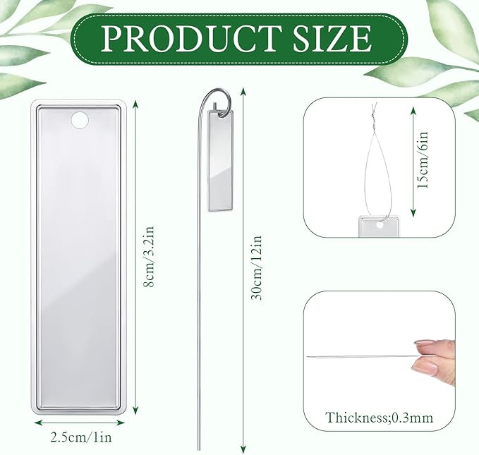 Yaocom 50 Pcs Aluminum Plant Tags Metal Plant Labels with 50 Metal Wires 30 Rod 1 Lettering Pens Tree Markers Double Sided Waterproof Tree Tags for Outdoor Indoor Gardening Labeling