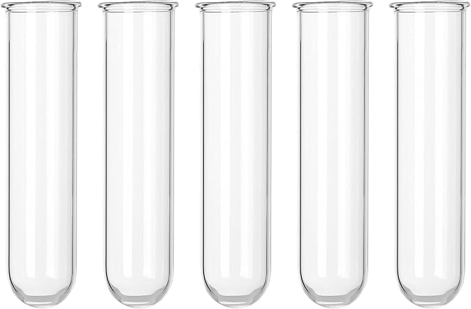 YIBOT Glass Plant Propagation Tubes Accessories Glass Test Tubes Tiered Planters Wall Terrarium for Home Office Plant Hanger Flower Vases Wall Decor Hydroponic Cuttings (5 Tube Vases) Clear