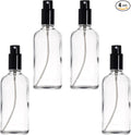 YIZHAO Clear Glass Spray Bottles 4oz, with Small Fine Mist Spray, Metal Cap, Refillable for Essential Oil,Travel,Cleaning,Perfume,Aromatherapy,Makeup – 4 Pcs