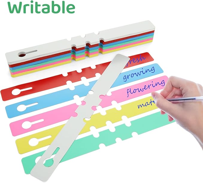 DAJAVE 1200 PCS 6 Color Plastic Plant Tags Wrap Around Hanging Tree Tags, Adjustable Plant Labels Waterproof Nursery Garden Labels Markers