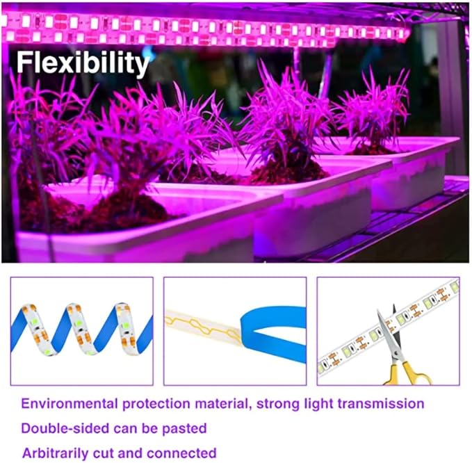 LED Grow Light Strips,Waterproof Full Spectrum Plant Grow Light, USB 13.12ft 240LEDs, Flexible Growing Lamp for Indoor Plants Succulents Hydroponics Greenhouse Gardening