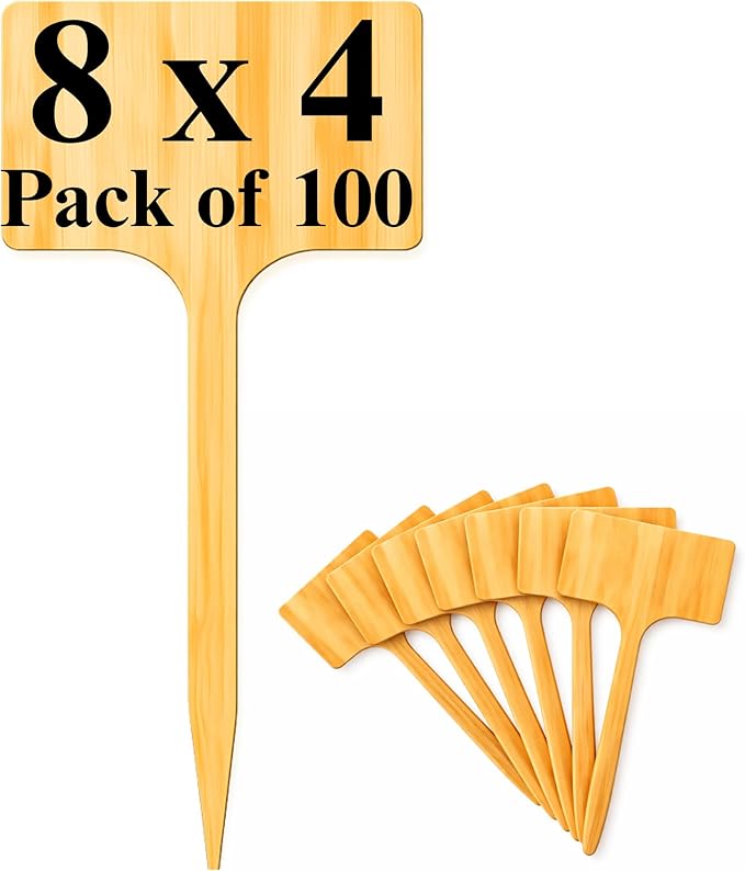 100 Pcs Large 8" Tall Garden Markers Label Plant Signs Easily Identify Plants