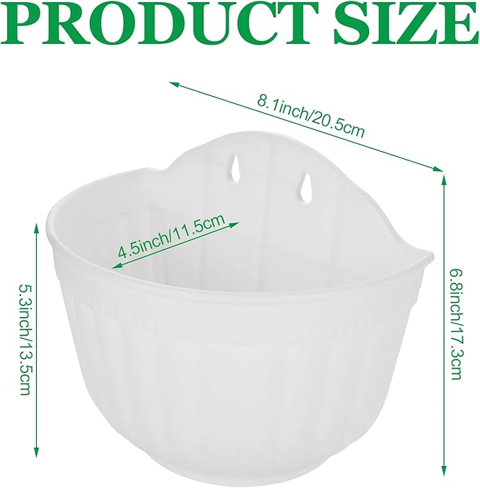 AKOLAFE 8 Pack Vertical Wall Planters for Indoor Plants Living Wall Planter Outdoor Walls Plant Holder with Hook White Walls Hanging Planter Resin Flower Pot Basket for Garden Railing Balcony Fence