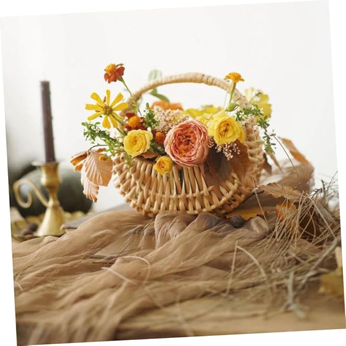 Hemoton Food Containers Outdoor Planters Seagrass Basket Hand Woven Storage Basket Bin Smasll Wicker Storage Baskets Basket Food Bread Fruit Holder Woven Hamper Outdoor Decor