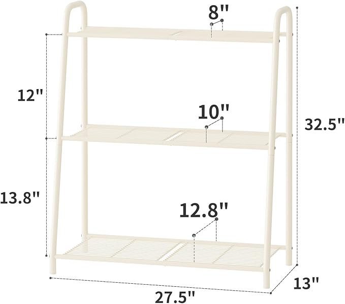 Kitsanery Metal Plant Stand Indoor Outdoor for Multiple Plants,3 Tier Plant Shelf,Large Heavy Duty Flower Holder Ladder Plant for Living Room, Patio, Balcony (White)