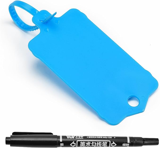 10000 Blank Plastic Tags for Labeling Reusable Hanging Tags Ties Key Tags Storage Tags Waterproof Plastic Mark Label Writable Hang Sign (Blue)