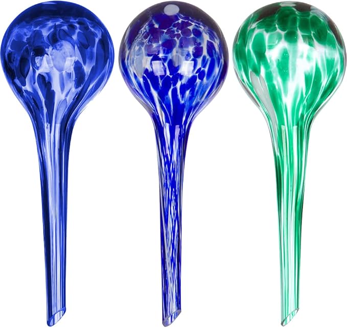 8" Aqua Glass Self Watering Globes - 3 Pack - By Trademark Innovations