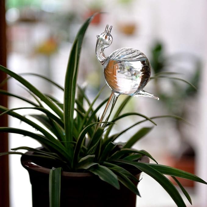Ochine Plant Waterer Self Watering Globes Self Water Bulbs Devices Automatic Plant Watering Tool Decorative Hand Blown Clear Glass Plant Watering System for Indoor Outdoor Plant