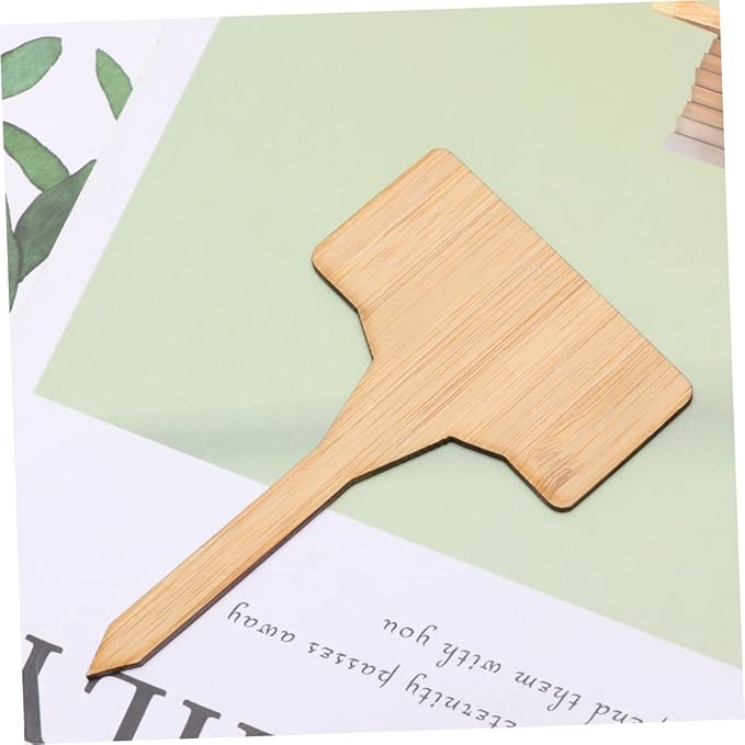 Kisangel Sets Succulent Plant Markers t Shape Thicken Bamboo Sturdy Seedling Label Sign for Outdoor Garden Pcs