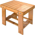 ASelected Bamboo Bench Stool, 10 inch Wooden Foot Step Stool for Bedroom Kitchen Mudroom Foyer Entryway Small Bench Shoe Stool
