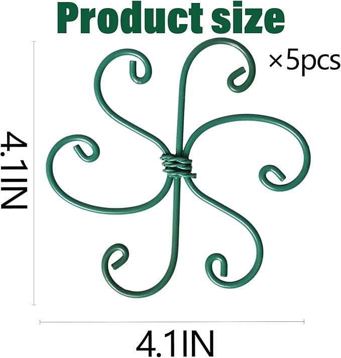 Yohsnor 5PCS Monstera Plant Support Hook - 4.1 * 4.4IN, Durable Flexible Stabilizers for Indoor Plants, Metal Stem Supports and Leaf Holders, Easy Tool-Free Operation, Ideal for Fishbone Cactus Care