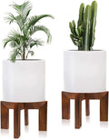 hismocal 2 Pack Wood Plant Stand Indoor Holders for Plants, Sturdy Flower Pot Stands Plants Shelf, Wooden Stool for Patio Plant Stand, Fit 5-18 Inch Variety Flower Pots, Easily Assemble