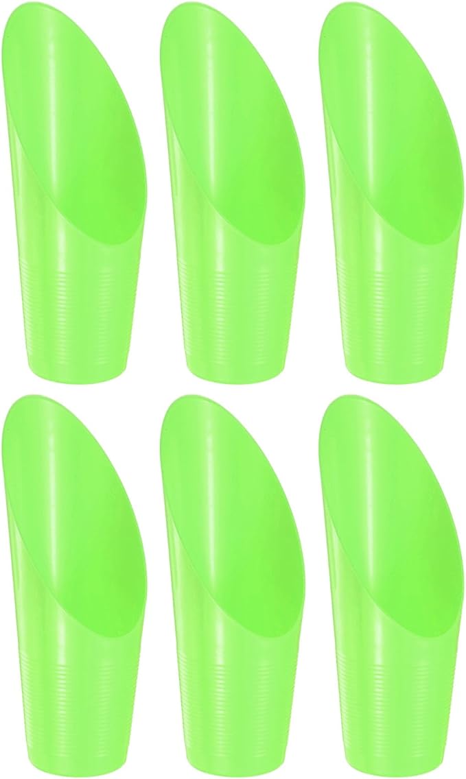 M METERXITY 6-Pack Bonsai Soil Scoops, Plastic Garden Soil Scoops Bucket Shovel Potting Scoopers for Transplanting/Flower Planting/Plant Succulent, Colorful Small Gardening Tools [Green]