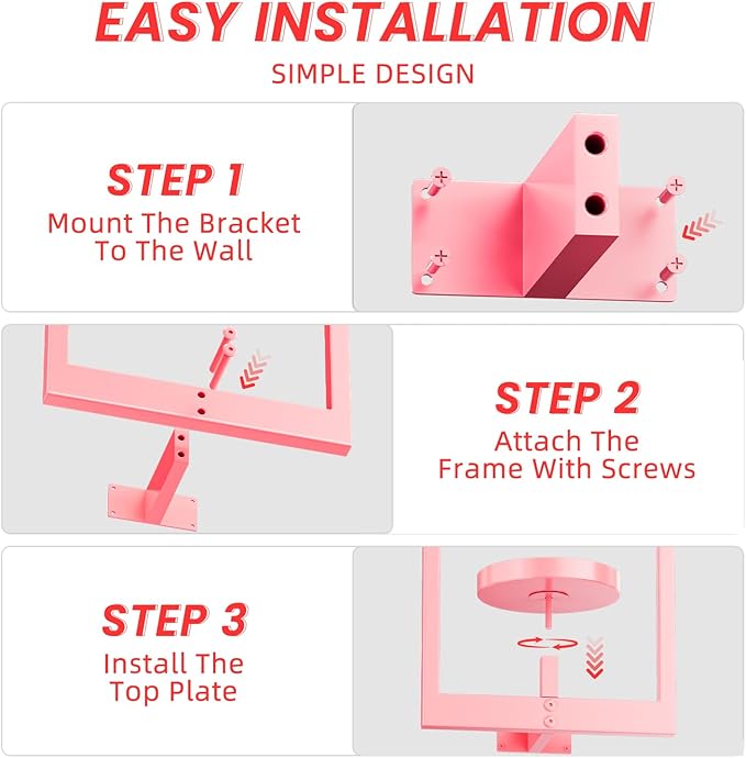 Wall Plant Shelf, Hanging Frame Decor Planter for Indoor Plants, Wall Plant Holder for Living Room/Entryway/Garden Flower Pot Holder Free Garden Shears (Arc-Pink, 2Pcs)