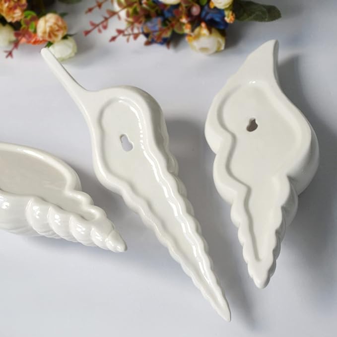 Ceramic Hanging Planter Wall Planter Modern Flower Plant Pots Seashell Conch Flower Vase Home Decor Living Room Background Wall Decorated Plants Planter Hanging Planters (A)