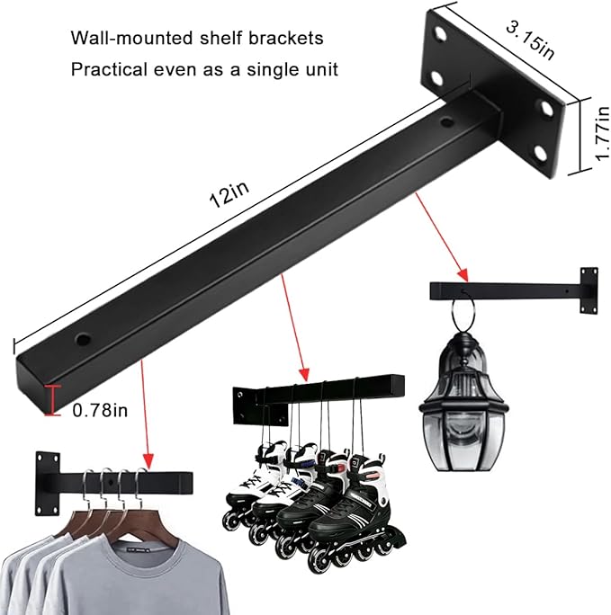 Window Sill Plant Shelf Brackets,Over The Garden Wall Corner Plant Stand Brackets Heavy Duty, Above Bed Wall Decor Storage Bracket 12 in Suitable for Gardens,Kitchens,RVs,etc