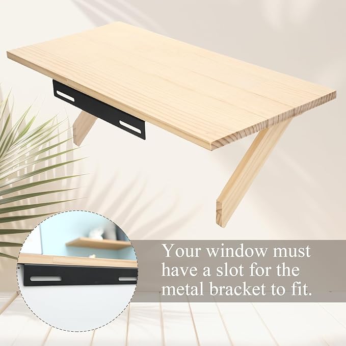 Colingmill Window Sill Plant Shelf 23.6 x 11 Inch Adjustable Window Sill Extender for Indoor Plants Shelf Cat Perch Easy Installation Without Damage for Micro Greens Seed Starter Pots Herb Planters