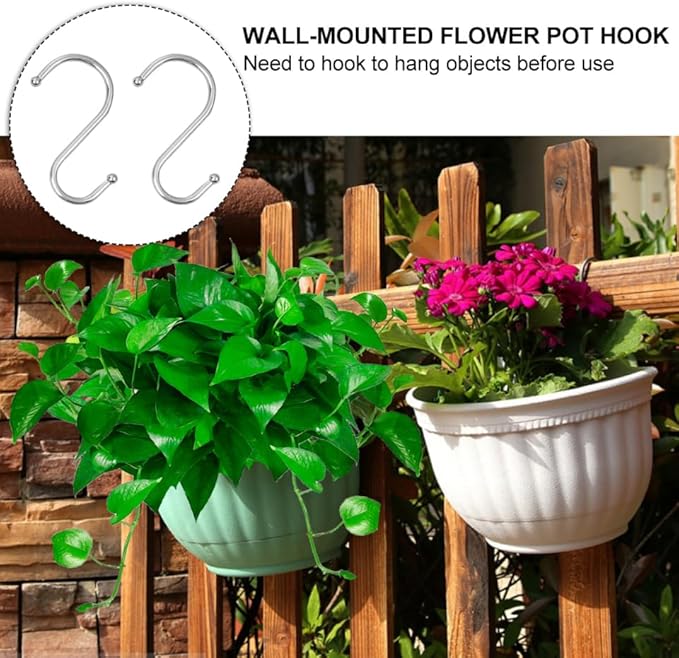 POPETPOP 2Pcs Imitation Rattan Wall Hanging Planter - Semicircle Wall Hanging Flower Pot with Drainage for Outdoor Plants, Wall Mount Planter for Balcony Fence Garden